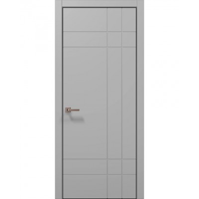 Двері Папа Карло STYLE ST-19 Сірий матовий, кромка алюміній чорний