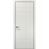 Двері Папа Карло STYLE ST-19 Ясень білий, кромка алюміній чорний