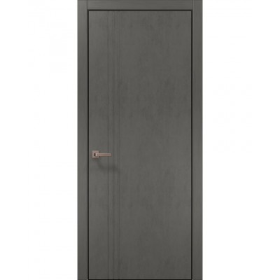 Двері Папа Карло STYLE ST-18 Бетон сірий, кромка алюміній чорний