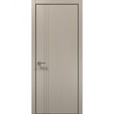 Двері Папа Карло STYLE ST-18 Дуб кремовий, кромка алюміній чорний