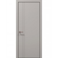 Двері Папа Карло STYLE ST-18 Світло сірий супермат, кромка алюміній чорний