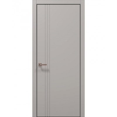Двері Папа Карло STYLE ST-18 Світло сірий супермат, кромка алюміній чорний