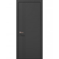 Двери Папа Карло STYLE ST-18 Темно серый супермат, кромка алюминий черный