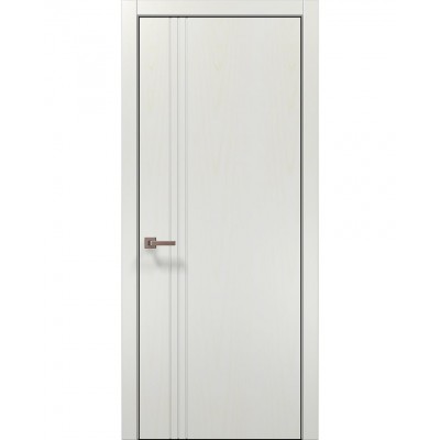 Двері Папа Карло STYLE ST-18 Ясень білий, кромка алюміній чорний