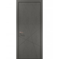 Двері Папа Карло STYLE ST-20 Бетон сірий, кромка алюміній чорний
