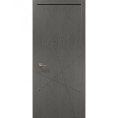 Двері Папа Карло STYLE ST-20 Бетон сірий, кромка алюміній чорний