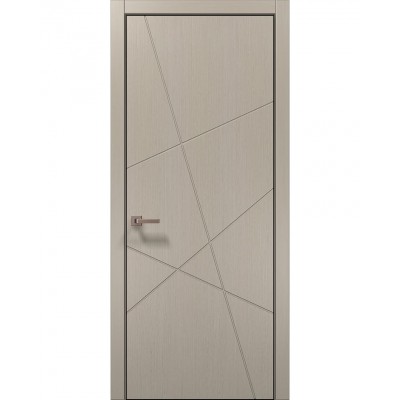 Двері Папа Карло STYLE ST-20 Дуб кремовий, кромка алюміній чорний