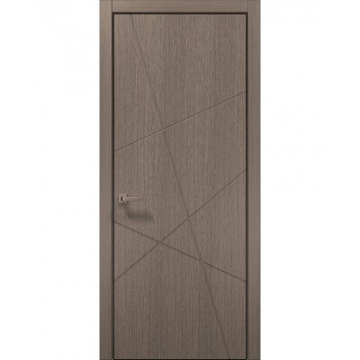 Двері Папа Карло STYLE ST-20 Дуб сірий, кромка алюміній чорний