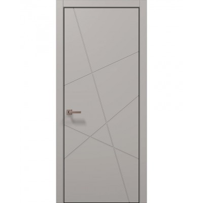Двері Папа Карло STYLE ST-20 Світло сірий супермат, кромка алюміній чорний
