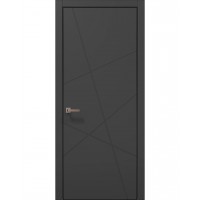 Двері Папа Карло STYLE ST-20 Темно сірий супермат, кромка алюміній чорний