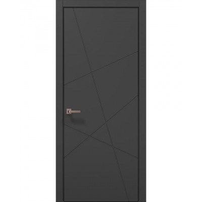 Двері Папа Карло STYLE ST-20 Темно сірий супермат, кромка алюміній чорний