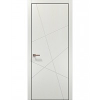 Двері Папа Карло STYLE ST-20 Ясень білий, кромка алюміній чорний