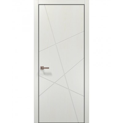 Двері Папа Карло STYLE ST-20 Ясень білий, кромка алюміній чорний