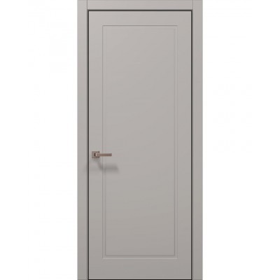 Двері Папа Карло STYLE ST-21 Світло сірий супермат, кромка алюміній чорний