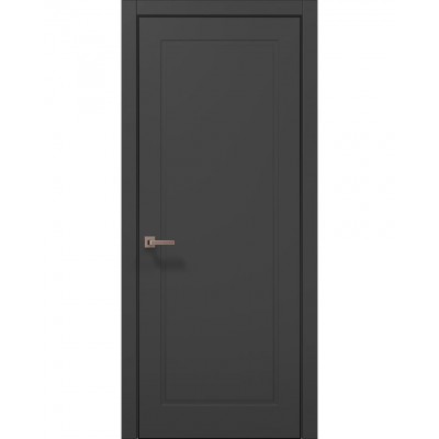 Двері Папа Карло STYLE ST-21 Темно сірий супермат, кромка алюміній чорний