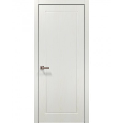 Двері Папа Карло STYLE ST-21 Ясень білий, кромка алюміній чорний