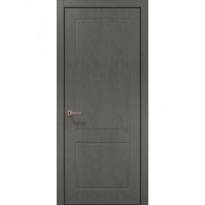 Двері Папа Карло STYLE ST-22 Бетон сірий, кромка алюміній чорний