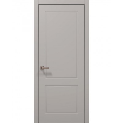 Двері Папа Карло STYLE ST-22 Світло сірий супермат, кромка алюміній чорний