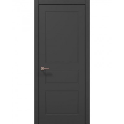 Двері Папа Карло STYLE ST-23 Темно сірий супермат, кромка алюміній чорний