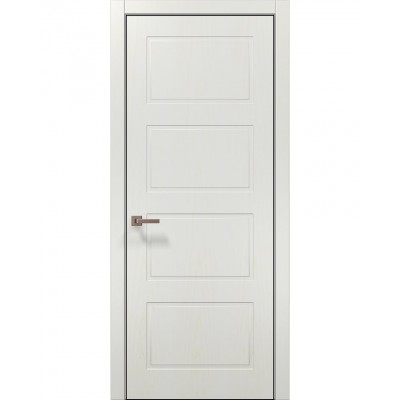 Двері Папа Карло STYLE ST-24 Ясень білий, кромка алюміній чорний