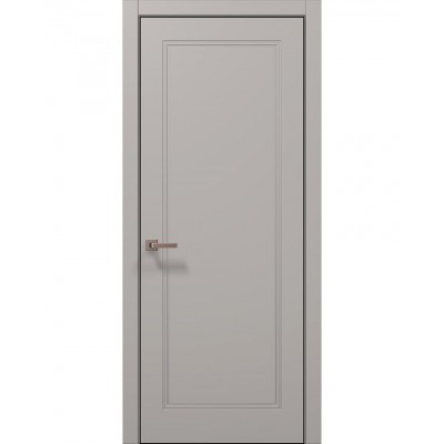 Двері Папа Карло STYLE ST-25 Світло сірий супермат, кромка алюміній чорний