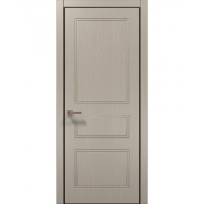 Двери Папа Карло STYLE ST-27 Дуб кремовый, кромка алюминий черный