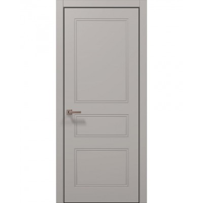 Двери Папа Карло STYLE ST-27 Светло серый супермат, кромка алюминий черный