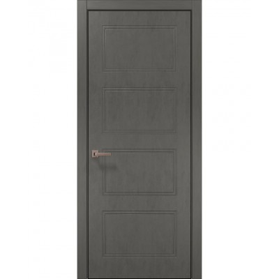 Двери Папа Карло STYLE ST-28 Бетон серый, кромка алюминий черный