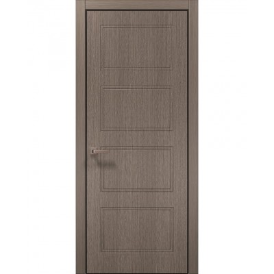 Двери Папа Карло STYLE ST-28 Дуб серый, кромка алюминий черный