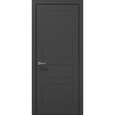 Двери Папа Карло STYLE ST-31 Темно серый супермат, кромка алюминий черный
