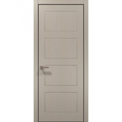 Двери Папа Карло STYLE ST-32 Дуб кремовый, кромка алюминий черный