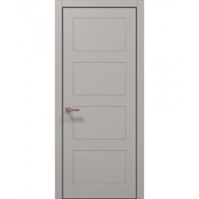 Двери Папа Карло STYLE ST-32 Светло серый супермат, кромка алюминий черный