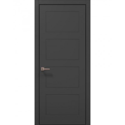 Двери Папа Карло STYLE ST-32 Темно серый супермат, кромка алюминий черный
