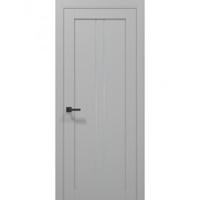 Двері Папа Карло TETRA T-02 Сірий матовий, скло сатін