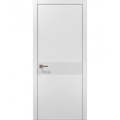 Двері Папа Карло STYLE ST-33 Білий матовий, кромка алюміній сірий