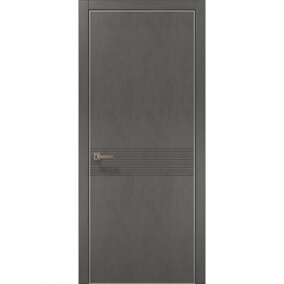 Двері Папа Карло STYLE ST-33 Бетон сірий, кромка алюміній сірий