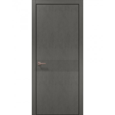 Двери Папа Карло STYLE ST-33 Бетон серый, кромка алюминий черный