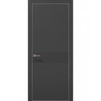 Двері Папа Карло STYLE ST-33 Темно сірий супермат, кромка алюміній сірий