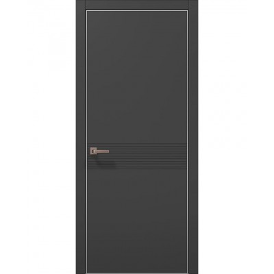 Двері Папа Карло STYLE ST-33 Темно сірий супермат, кромка алюміній сірий