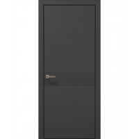 Двери Папа Карло STYLE ST-33 Темно серый супермат, кромка алюминий черный