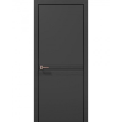 Двери Папа Карло STYLE ST-33 Темно серый супермат, кромка алюминий черный