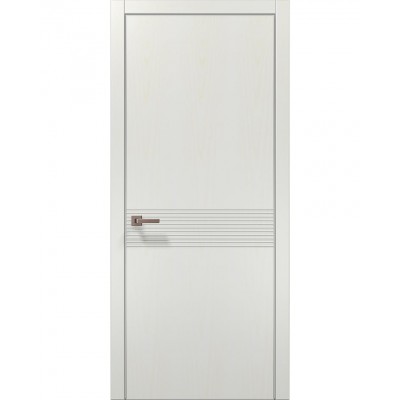Двері Папа Карло STYLE ST-33 Ясен білий, кромка алюміній сірий