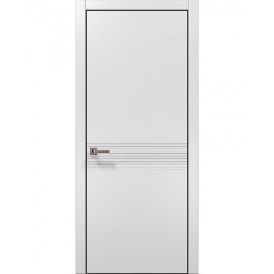 Двери Папа Карло STYLE ST-33 Белый матовый, кромка алюминий черный