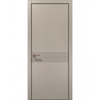Двери Папа Карло STYLE ST-33 Дуб кремовый, кромка алюминий черный