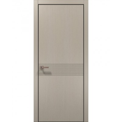 Двери Папа Карло STYLE ST-33 Дуб кремовый, кромка алюминий черный