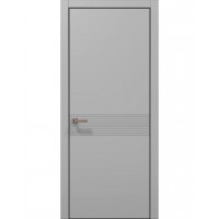 Двери Папа Карло STYLE ST-33 Серый матовый, кромка алюминий черный