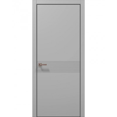 Двери Папа Карло STYLE ST-33 Серый матовый, кромка алюминий черный