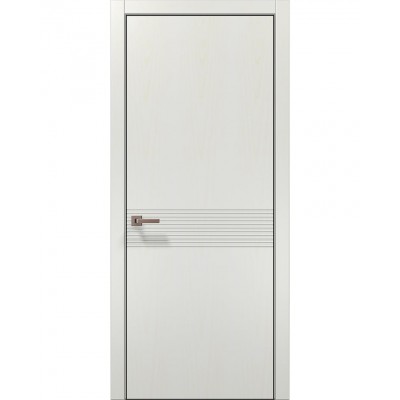 Двери Папа Карло STYLE ST-33 Ясень белый, кромка алюминий черный