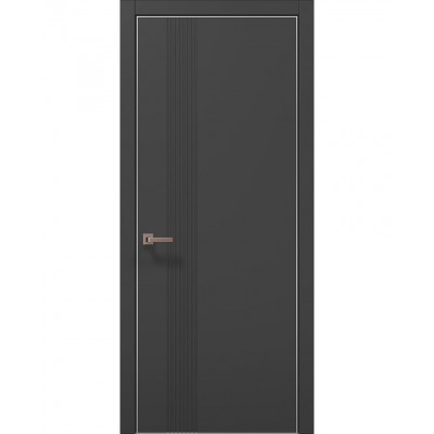Двері Папа Карло STYLE ST-34 Темно сірий супермат, кромка алюміній сірий