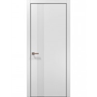 Двери Папа Карло STYLE ST-34 Белый матовый, кромка алюминий черный